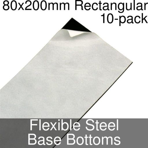 Miniature Base Bottoms, Rectangular, 80x200mm, Flexible Steel (10)-Miniature Bases-LITKO Game Accessories