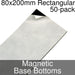 Miniature Base Bottoms, Rectangular, 80x200mm, Magnet (50)-Miniature Bases-LITKO Game Accessories