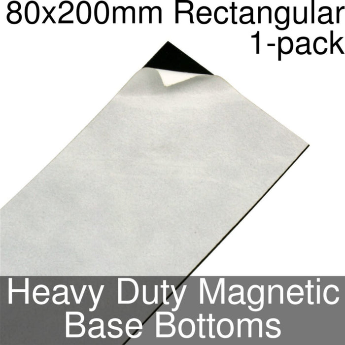 Miniature Base Bottoms, Rectangular, 80x200mm, Heavy Duty Magnet (1)-Miniature Bases-LITKO Game Accessories