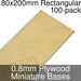 Miniature Bases, Rectangular, 80x200mm, 0.8mm Plywood (100)-Miniature Bases-LITKO Game Accessories