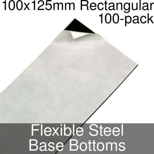 Miniature Base Bottoms, Rectangular, 100x125mm, Flexible Steel (100)-Miniature Bases-LITKO Game Accessories