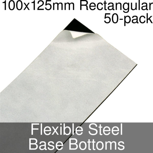 Miniature Base Bottoms, Rectangular, 100x125mm, Flexible Steel (50)-Miniature Bases-LITKO Game Accessories