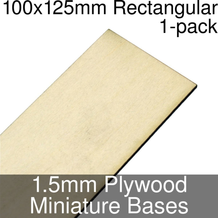 Miniature Bases, Rectangular, 100x125mm, 1.5mm Plywood (1)-Miniature Bases-LITKO Game Accessories