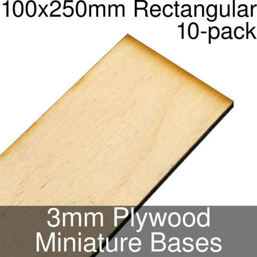 Miniature Bases, Rectangular, 100x250mm, 3mm Plywood (10)-Miniature Bases-LITKO Game Accessories