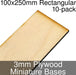 Miniature Bases, Rectangular, 100x250mm, 3mm Plywood (10)-Miniature Bases-LITKO Game Accessories