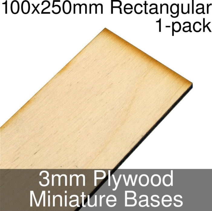 Miniature Bases, Rectangular, 100x250mm, 3mm Plywood (1)-Miniature Bases-LITKO Game Accessories