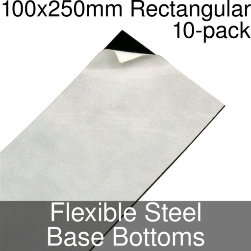 Miniature Base Bottoms, Rectangular, 100x250mm, Flexible Steel (10)-Miniature Bases-LITKO Game Accessories