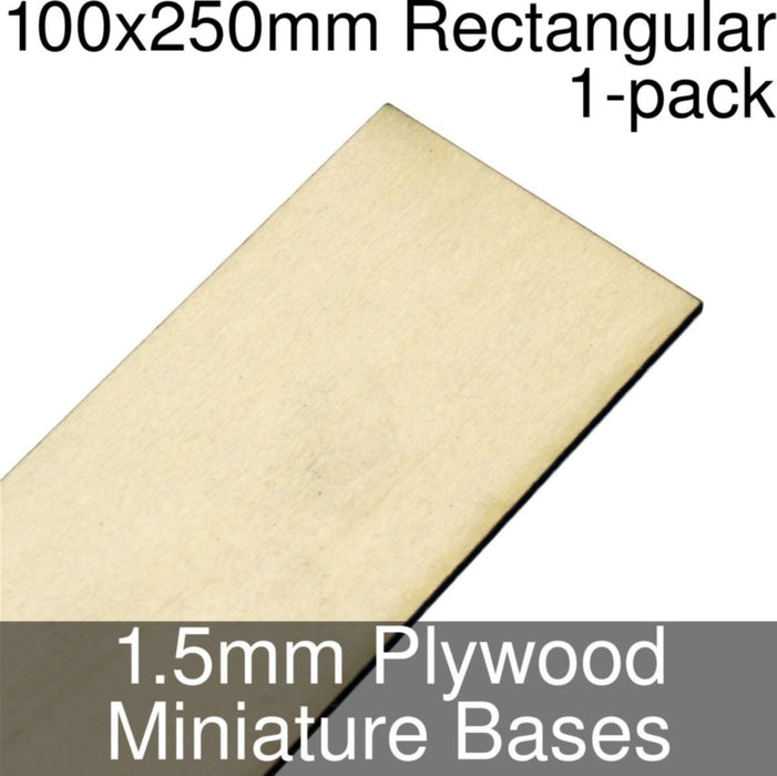 Miniature Bases, Rectangular, 100x250mm, 1.5mm Plywood (1) - LITKO Game Accessories