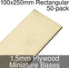 Miniature Bases, Rectangular, 100x250mm, 1.5mm Plywood (50)-Miniature Bases-LITKO Game Accessories
