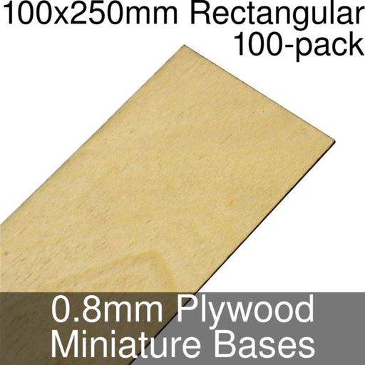 Miniature Bases, Rectangular, 100x250mm, 0.8mm Plywood (100)-Miniature Bases-LITKO Game Accessories