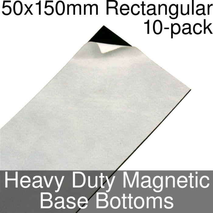Miniature Base Bottoms, Rectangular, 50x150mm, Heavy Duty Magnet (10)-Miniature Bases-LITKO Game Accessories