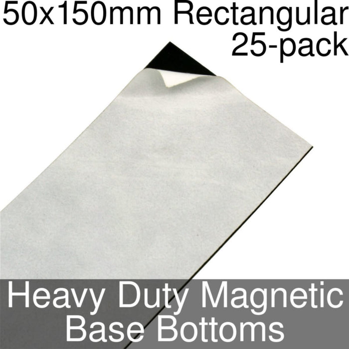 Miniature Base Bottoms, Rectangular, 50x150mm, Heavy Duty Magnet (25) - LITKO Game Accessories
