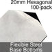 Miniature Base Bottoms, Hexagonal, 20mm, Flexible Steel (100)-Miniature Bases-LITKO Game Accessories