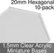 Miniature Bases, Hexagonal, 20mm, 1.5mm Clear (10)-Miniature Bases-LITKO Game Accessories