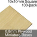 Miniature Bases, Square, 10x10mm, 0.8mm Plywood (100)-Miniature Bases-LITKO Game Accessories