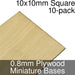 Miniature Bases, Square, 10x10mm, 0.8mm Plywood (10)-Miniature Bases-LITKO Game Accessories