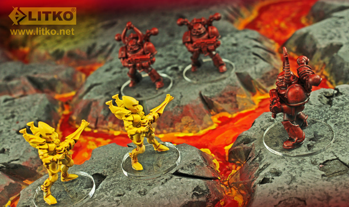 LITKO 28mm Circular Bases, 3mm Clear (25)-Specialty Base Sets-LITKO Game Accessories