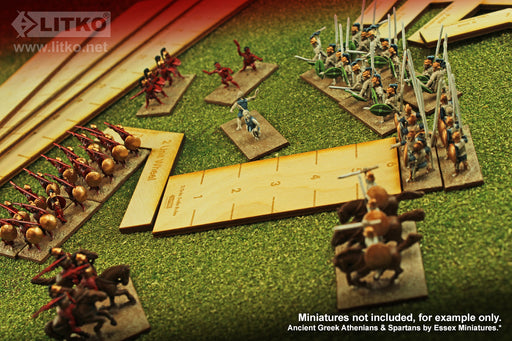 LITKO 15mm Ruler & Wheel Gauge Set Compatible with Armati 2nd Edition (10)-Movement Gauges-LITKO Game Accessories