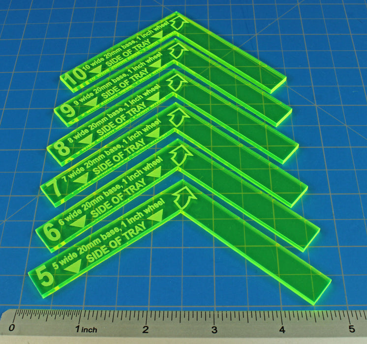 LITKO Fantasy Battle Wheels for 20mm Bases, Fluorescent Green (6)-Movement Gauges-LITKO Game Accessories