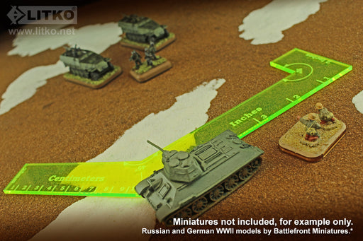 LITKO Angled Ruler, Fluorescent Green-Movement Gauges-LITKO Game Accessories