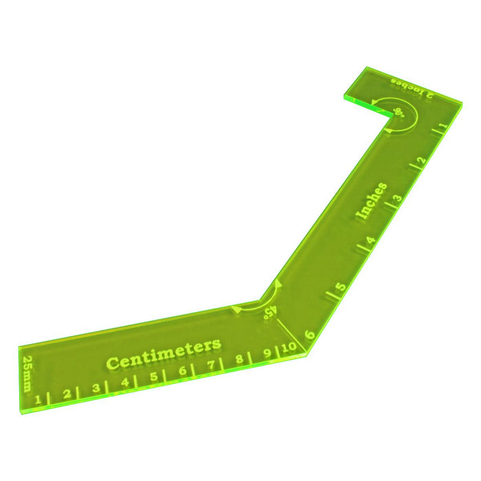 LITKO Angled Ruler, Fluorescent Green-Movement Gauges-LITKO Game Accessories