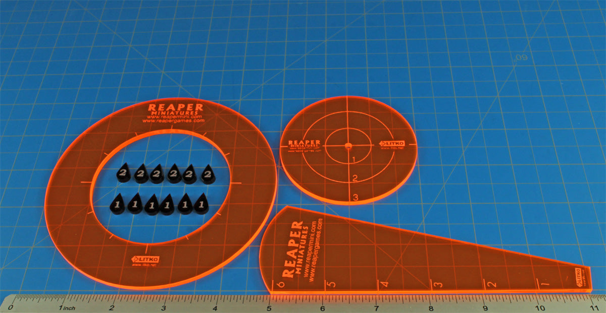 LITKO Reaper RAGE Template & Token Set, Multi-Color (15)-Movement Gauges-LITKO Game Accessories