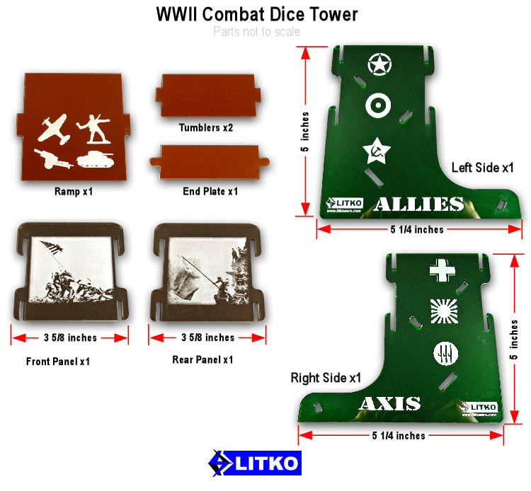 LITKO WWII Dice Tower Kit-Dice Tower-LITKO Game Accessories