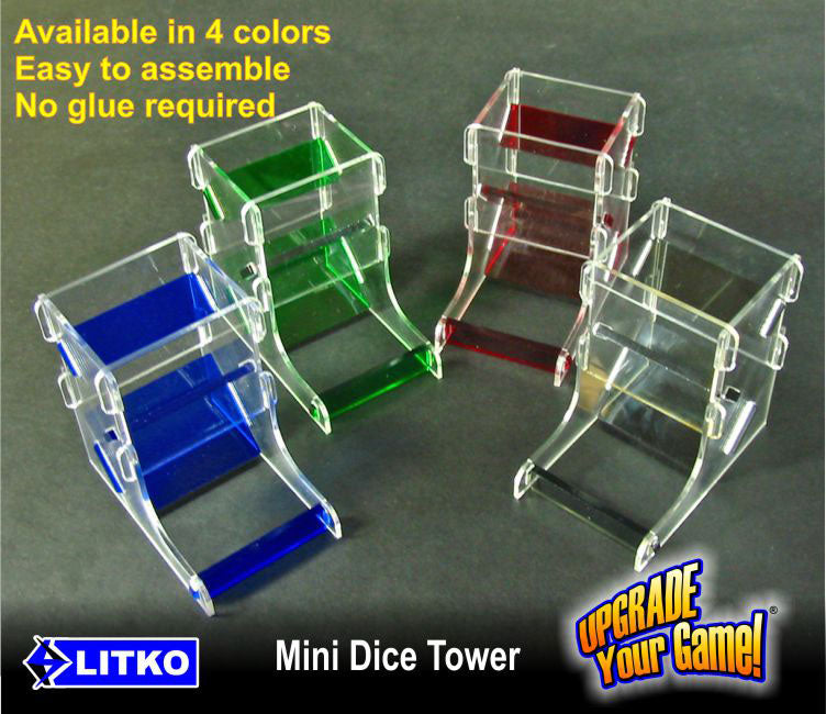 LITKO Mini Dice Tower Kit, Translucent Blue & Clear - LITKO Game Accessories