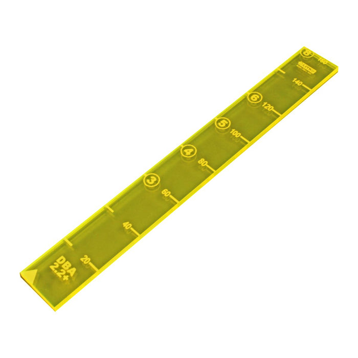 LITKO 20mm MU Ruler Compatible with DBA 2.2+, Fluorescent Yellow-Movement Gauges-LITKO Game Accessories