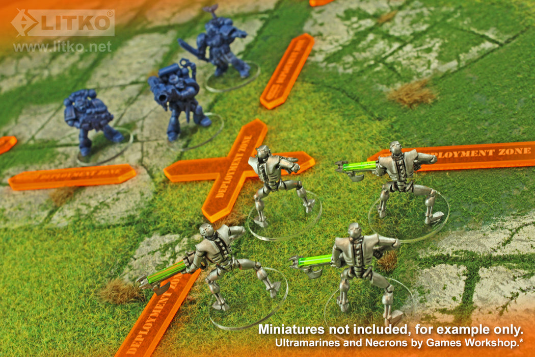 LITKO Deployment Zone Template Set, Fluorescent Orange (9)-Movement Gauges-LITKO Game Accessories