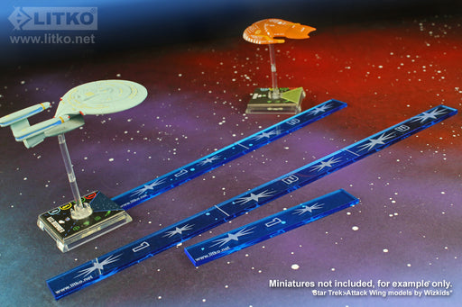 LITKO Multi-Range Secondary Weapon Gauge Compatible with Star Trek: Attack Wing, Fluorescent Blue (3)-Movement Gauges-LITKO Game Accessories