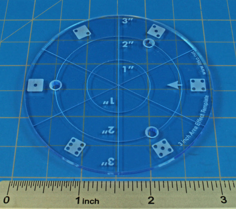 LITKO 3-inch Diameter Area Template, Transparent Light Blue-Movement Gauges-LITKO Game Accessories