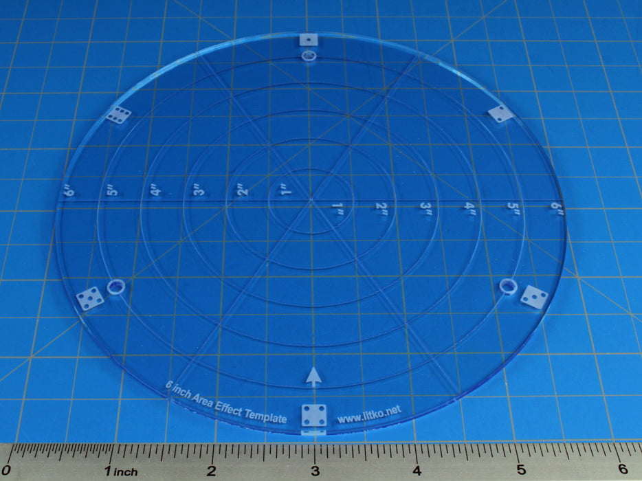 LITKO 6-inch Diameter Area Template, Transparent Light Blue-Movement Gauges-LITKO Game Accessories