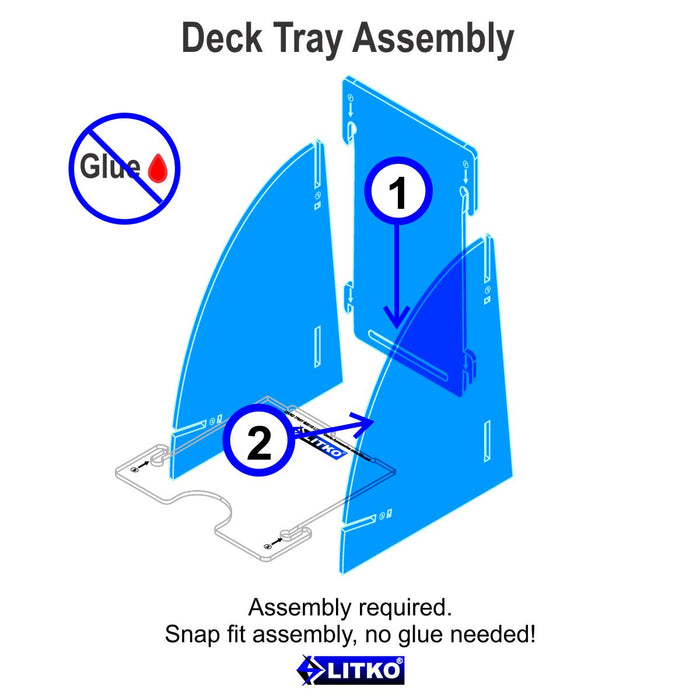 LITKO Deck Tray (Tall, Holds 150-200 Standard US/Euro Sized Cards) Fluorescent Blue-Card Deck Tray-LITKO Game Accessories