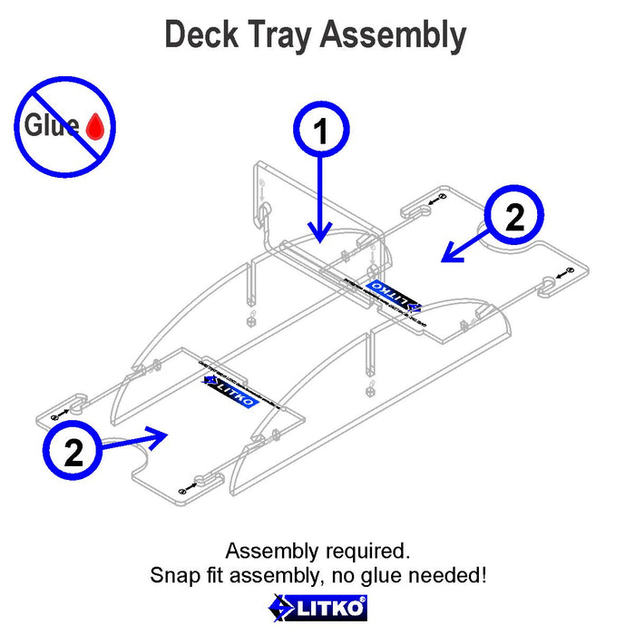 LITKO Card Deck Tray with Discard Slot (Short, Holds 40-60 Standard US/Euro Sized Cards)-Card Deck Tray-LITKO Game Accessories
