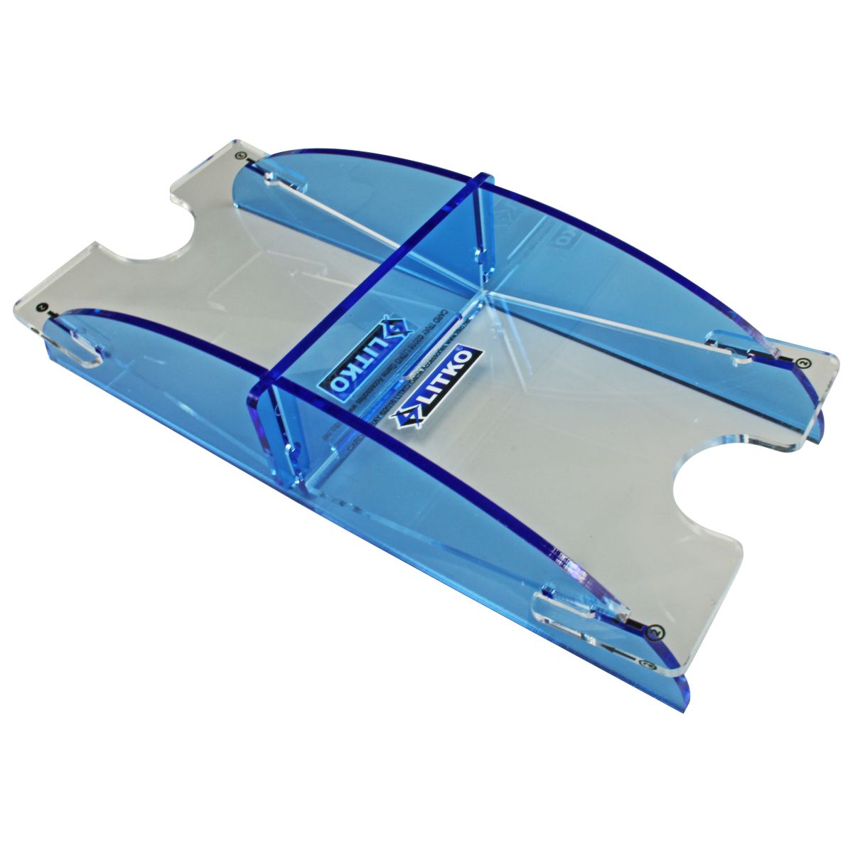 LITKO Card Deck Tray with Discard Slot (Short, Holds 40-60 Standard US/Euro Sized Cards) Fluorescent Blue-Card Deck Tray-LITKO Game Accessories