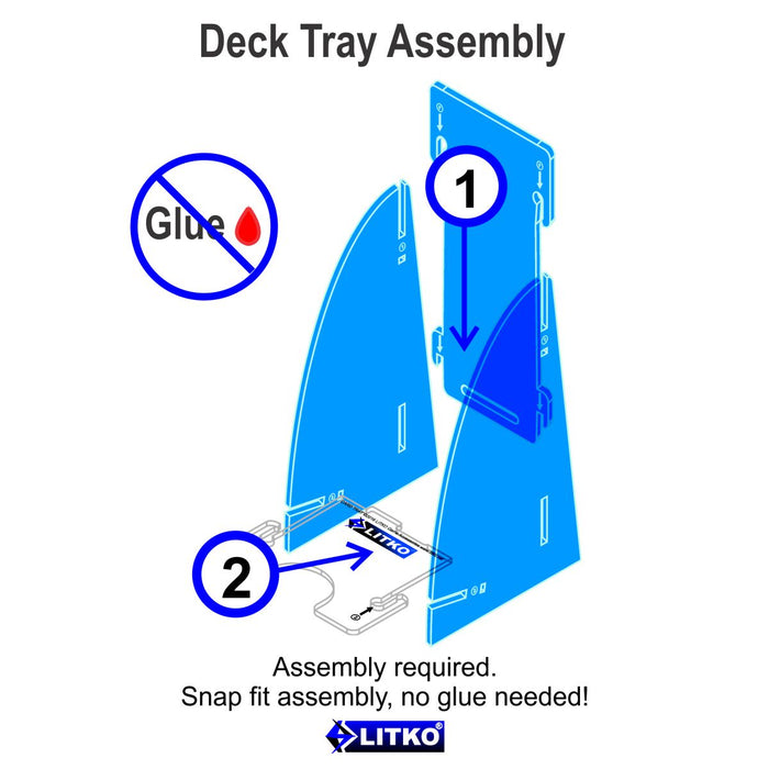 LITKO Mini-Sized Card Deck Tray (Tall, Holds 150-200 Cards) Fluorescent Blue - LITKO Game Accessories
