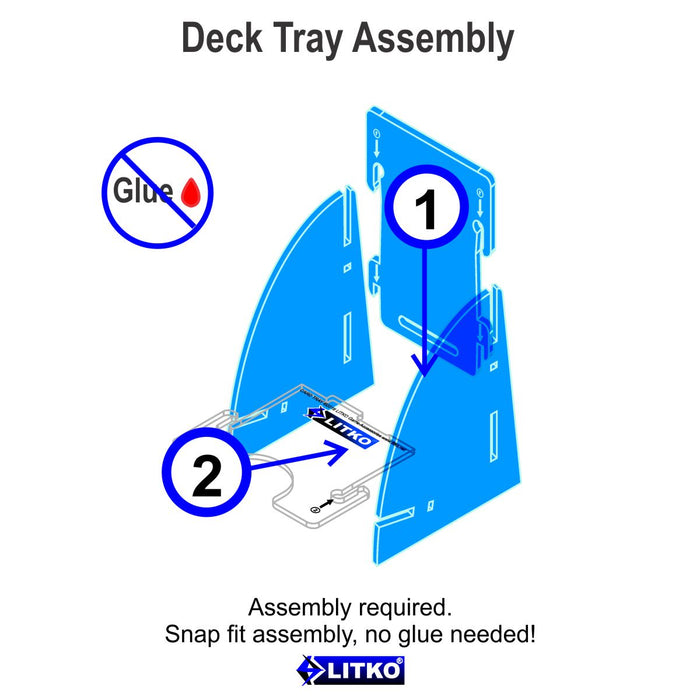 LITKO Mini-Sized Card Deck Tray (Medium, Holds 75-100 Cards) Fluorescent Blue-Card Deck Tray-LITKO Game Accessories