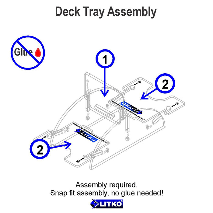 LITKO Mini-Sized Card Deck Tray with Discard Tray (Short, Holds 40-60 Cards)-Card Deck Tray-LITKO Game Accessories