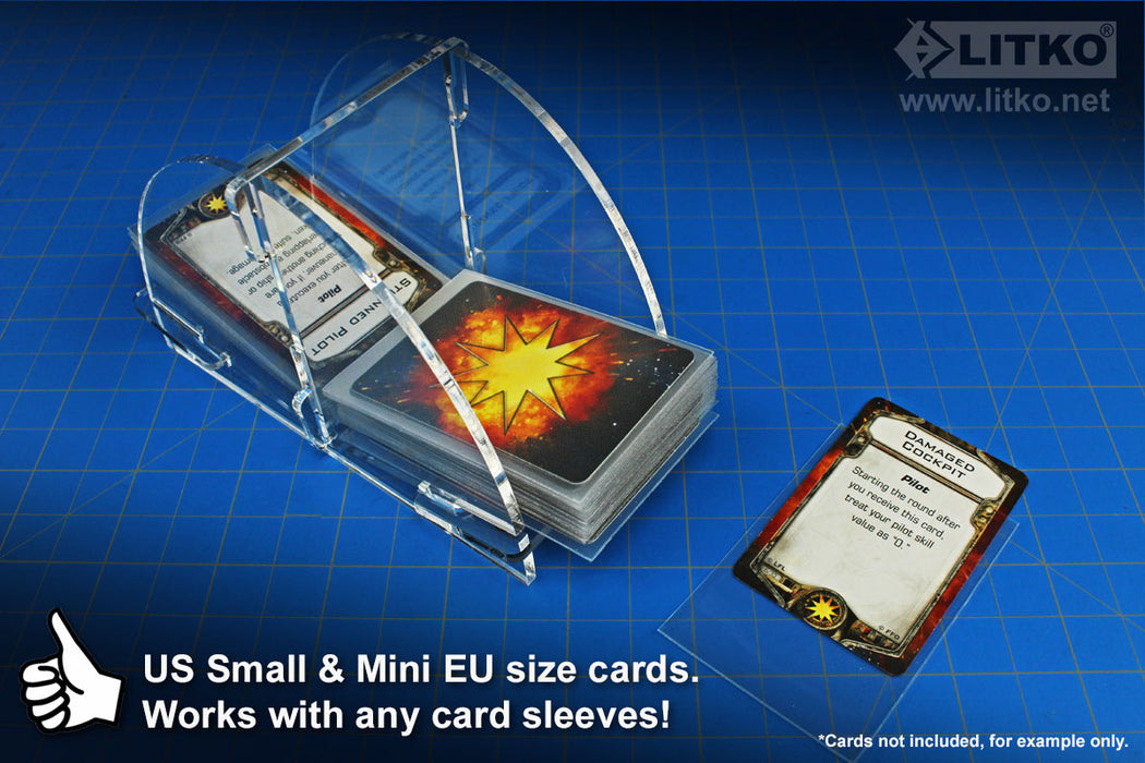 LITKO Mini-Sized Card Deck Tray with Discard Tray (Medium, Holds 75-100 Cards)-Card Deck Tray-LITKO Game Accessories