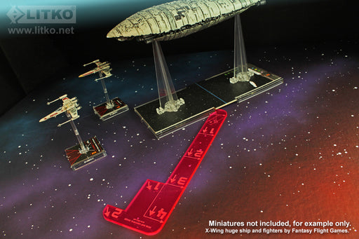 LITKO Huge Ship Universal Maneuver Gauge Compatible with Star Wars: X-Wing, Fluorescent Pink-Movement Gauges-LITKO Game Accessories