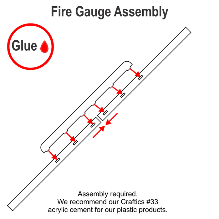 LITKO Range 5 Fire Gauge Compatible with Star Wars: X-Wing, Fluorescent Orange-Movement Gauges-LITKO Game Accessories