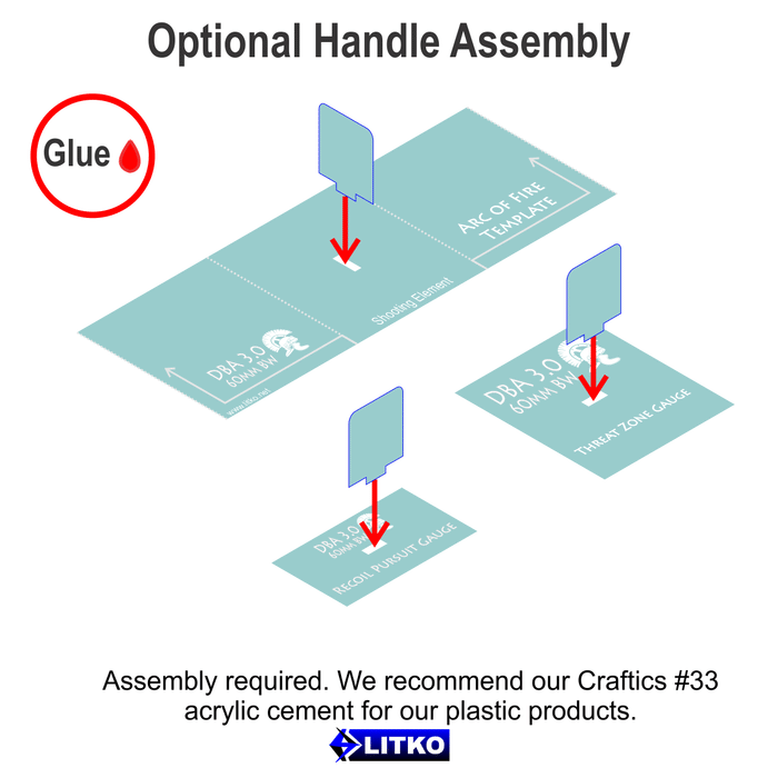 LITKO Large Scale Gauge Set Compatible with DBA 3.0, Transparent Light Blue (5) - LITKO Game Accessories