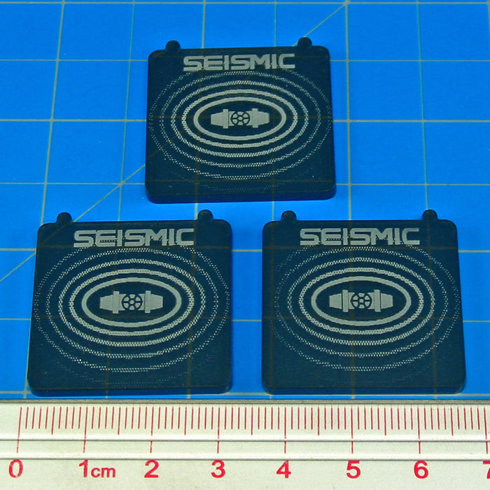 LITKO Space Fighter Seismic Charge Templates, Translucent Grey (3)-Movement Gauges-LITKO Game Accessories