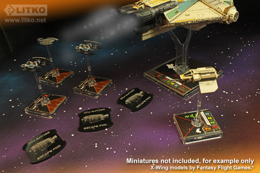 LITKO Escape Pod Templates Compatible with Star Wars: X-Wing (3)-Movement Gauges-LITKO Game Accessories