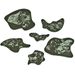 LITKO Space Fighter Asteroid Template Set #2, Translucent Grey (6) - LITKO Game Accessories