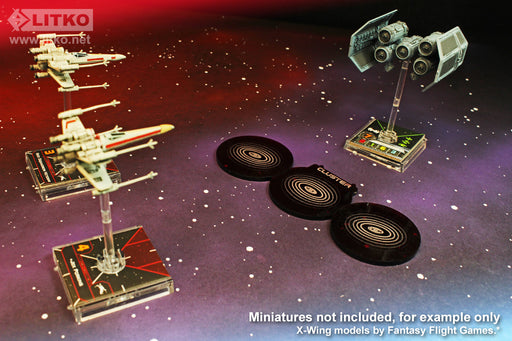 LITKO Cluster Bomb Template Set Compatible with Star Wars: X-Wing (3)-Movement Gauges-LITKO Game Accessories