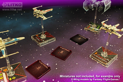 LITKO Thermal Detonator Templates Compatible with Star Wars: X-Wing (3)-Movement Gauges-LITKO Game Accessories