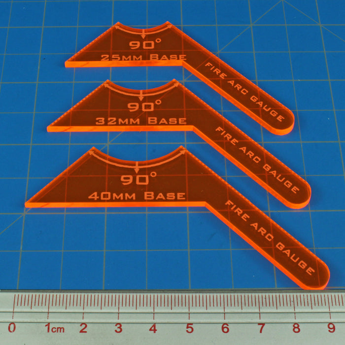 LITKO 90º Fire Arc Gauge Set, Fluorescent Orange  (3) - LITKO Game Accessories