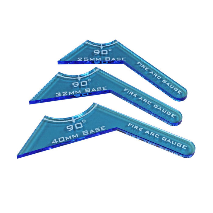 LITKO 90º Fire Arc Gauge Set, Fluorescent Blue (3)-Movement Gauges-LITKO Game Accessories